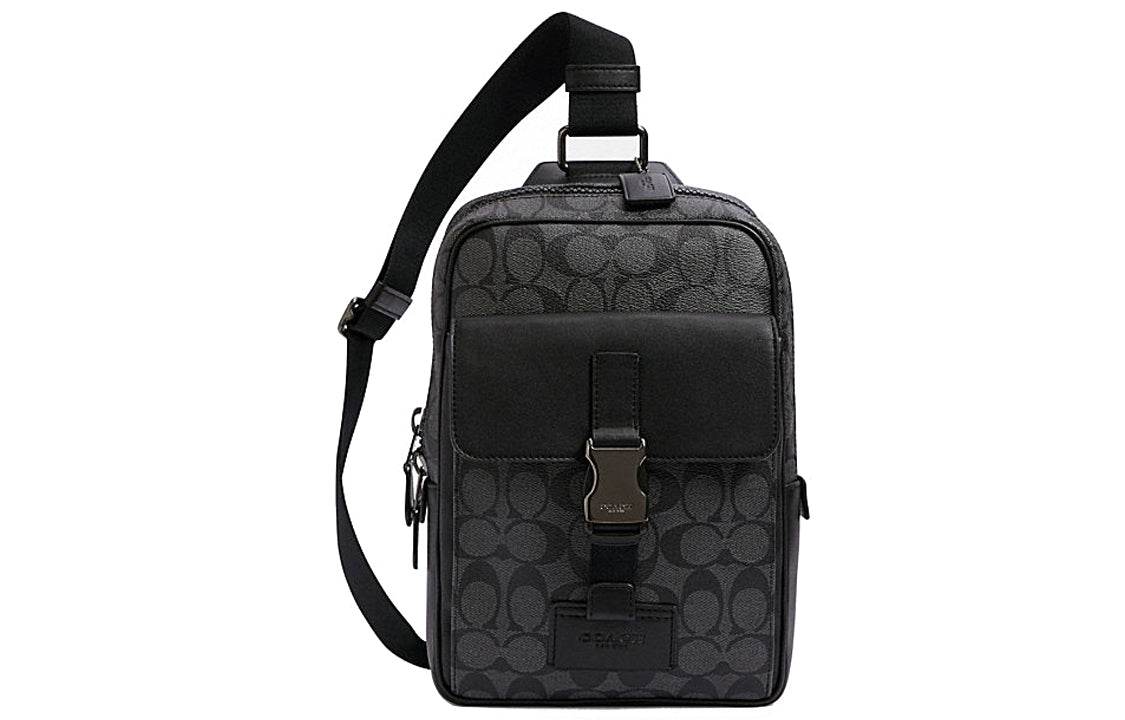 Сумка мужская Coach Track 18 Old Flower Canvas Leather - Boxette Shop